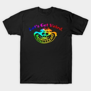 Neon Rainbow Let's Get Weird Cat T-Shirt